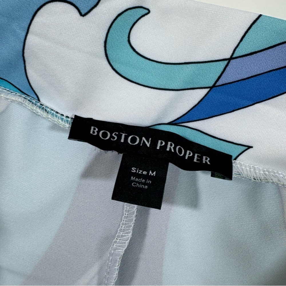 Boston Proper Ocean Abstract Border Print Palazzo Pant - Picture 5 of 9
